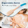 Depurador/cepillo ergonómico de mango largo para ducha, exfoliante corporal de