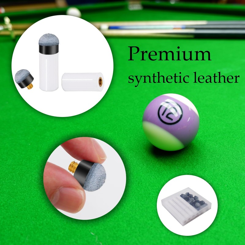 HUIESON 12 Sets 12mm Pool Cue Tips Replacement Kit, includes