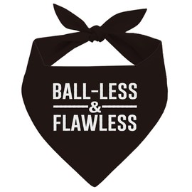 Ball-Less & Flawless Dog Bandana, Dog Bandana, Pet Kerchief for Small Medium Dogs, Black Pet Kerchief, Gift for Dogs Lover, Pets Scarf Triangle