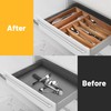 oridom Kitchen Acacia Silverware Organizer, Kitchen Drawer Organizer - Extra