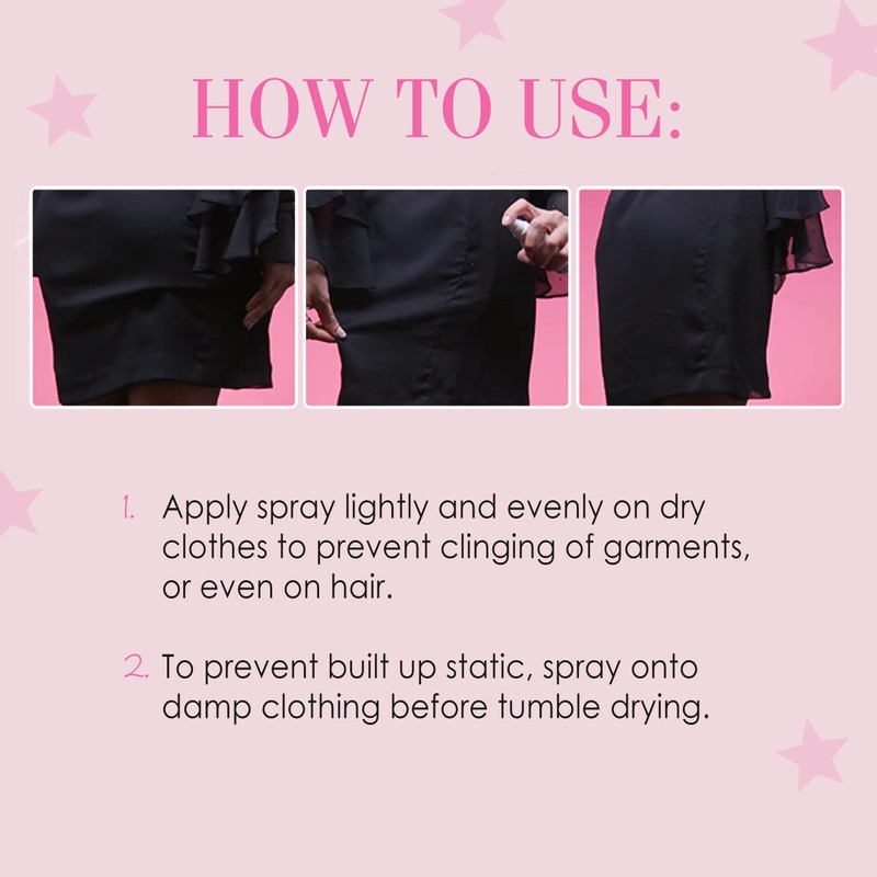 Hollywood Fashion Secrets Anti Static Spray for Clothes – Static