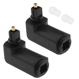 2Pcs Optical 90° Right Angle Adapter Optical Audio Connector Adapter Electrical Accessories for HDTV Home Theater System Sound Bar 33.5mm
