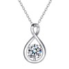 AGVANA Women's Birthstone Necklace, 12 Months, Drop Motif, Platinum Plated,