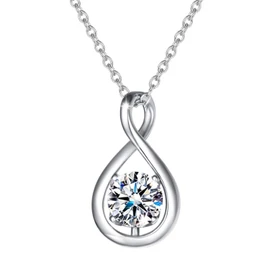 AGVANA Women's Birthstone Necklace, 12 Months, Drop Motif, Platinum Plated, 925 Silver, Accessory, Christmas, White Day, Birthday, Mother's Day, Gift with Beautiful Box, Silver, Created Ruby