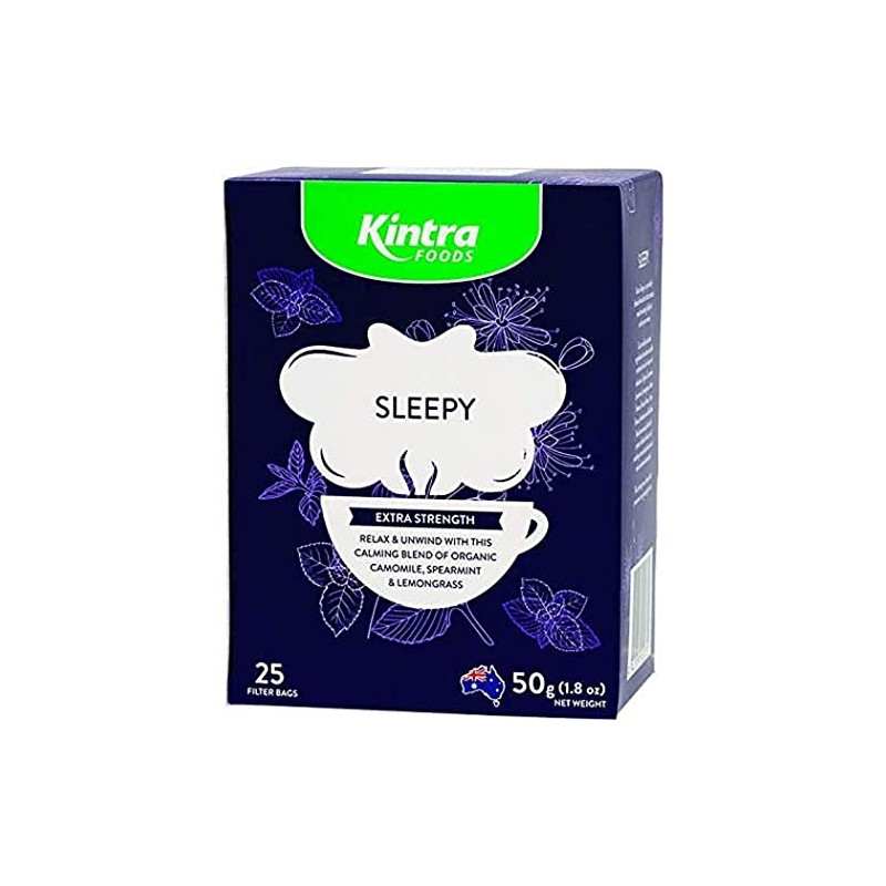 Kintra Foods Extra Strength Sleepy Herbal Tea 25 Teabags, 50