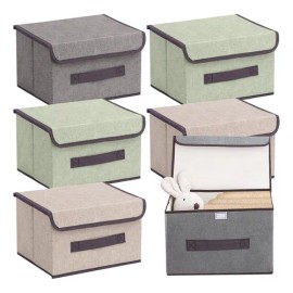 Caja De Almacenamiento De Ropa Con Tapa Plegable Juego De 6