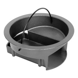 Vankey Heavy Duty Cast Iron Ash Can for Kamado Joe Classic Joe Grill Compatible with Original Slid-Out Ash Drawer, Fire Grate & Fire Basket Ventilated Design for Enhanced Airflow & Fast Ash Removal