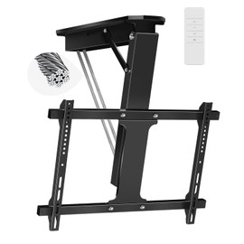 Electric Ceiling TV Mount with Remote, Motorized Ceiling Mount TV Bracket Flip Down for 32 to 71 inch Flat Curved Screen Mount Drop Down for Flat Pitched Roof Indoor Outdoor