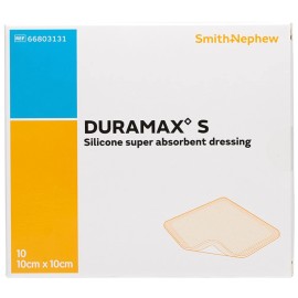 Smith & Nephew Duramax Silicone Super Absorbent Dressing, 10cm x 10cm- Box of 10