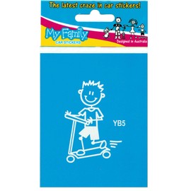 My Family Car Stickers ~ Sticker YOUNG BOY ~ ON SCOOTER (YB5)