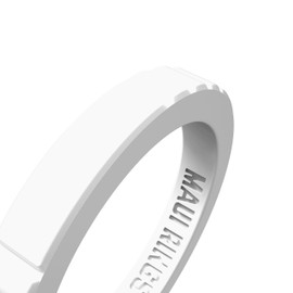 MAUI RINGS Best Woman Silicone Wedding Ring for Women Stackable Silicone Rings Wedding Bands for Women Create The Perfect Womens Silicone Wedding Ring Band Thin Silicone Rubber (White Cotton, 5)