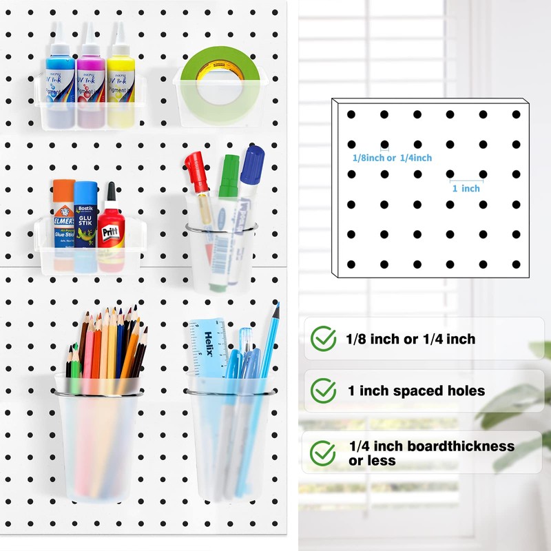Pegboard Bins PegBoard Cups with Hooks & Loops 12 Pack