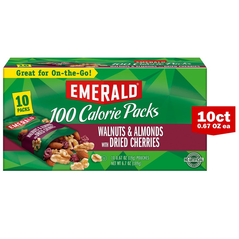 Emerald Nuts, Natural Walnuts & Almonds with Dried Cherries, 100