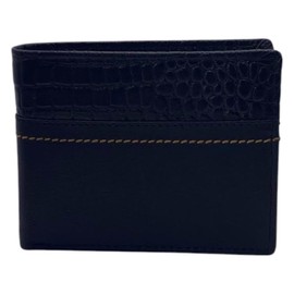 Velluci Pelle Genuine Leather RFID Blocking Wallet, Slim Pattern, Men's Wallet (Retro, Black)
