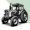 Small 100mm 'Farm Tractor' Clear Static Window Cling Sticker/Decal (Black)