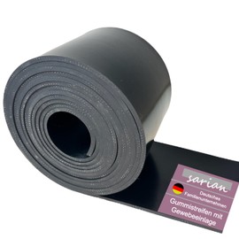 Rubber Strips with Fabric Insert - Thickness 3 mm in Various Sizes - Industrial Quality (1000 x 80 x 3 mm)