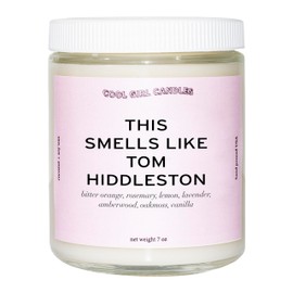 Cool Girl Candles | This Smells Like Tom Hiddleston Candle | l Tom Hiddleston Merch Prayer Candle Gift for Her Loki Fan 40+ hours burn time Amber Wood, Oakmoss, Vanilla Scented