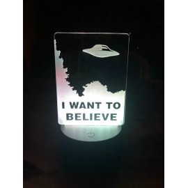 Unbranded I Want To Believe - X-Files - Mulder - Scully - UFO - LED Lamp, Night Light, 3d