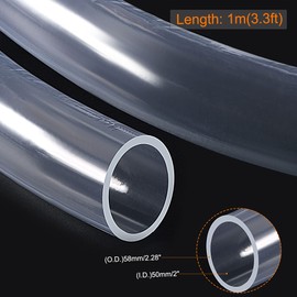 MECCANIXITY PVC Transparent Hose Vinyl Tubing 2" ID 3.3ft Flexible Lightweight for Water Tube,Air Tube