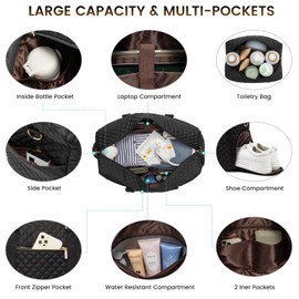 LOVEVOOK Hospital Duffle Bag for Women - Labor Delivery, Travel & Overnight with Shoe & Laptop Compartments