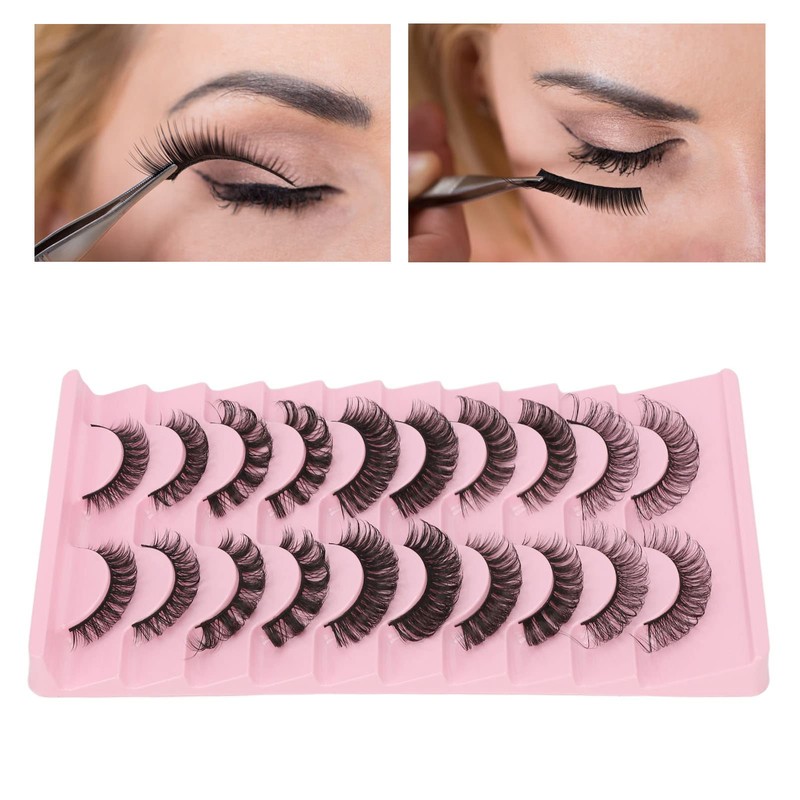 10 Pares de Pestañas Postizas, DD Curl Look Wispy Cat