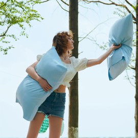 Bedsure Cooling Pillow Cases Standard Size - 100% Rayon Derived from Bamboo Aqua Blue Pillowcase, Soft & Breathable Pillow Cover with Envelope Closure for Kids, Gift for Her or Him, 20x26 Inches