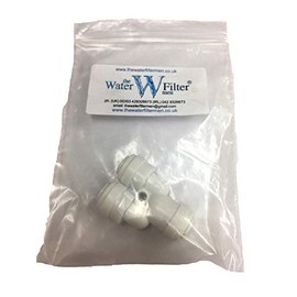 Y Fitting Connector 2 Way Water Line Splitter Divider or Reducer 6mm or 10mm Water Filter Pipe Tubing Push Fit Reverse Osmosis System, Fridge Pipe, Coolers (3/8" 10mm x 1/4" 6mm x 1/4" 6mm)