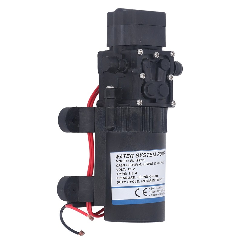Water Pump 0.8GPM DC 12V 1.8A 55PSI Self Priming Pump