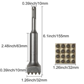 6 Inch Bushing Tool Concrete SDS Max Bushing Bit, Square Head Concrete Roughness Coating Remove Bush Hammer Drill Bit for Rotary Hammer