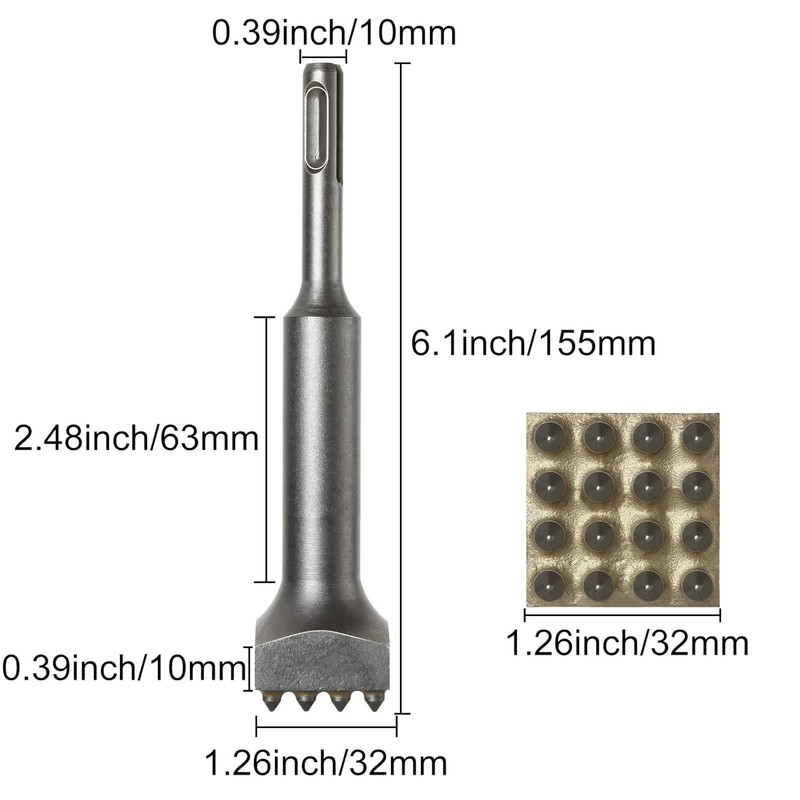 6 Inch Bushing Tool Concrete SDS Max Bushing Bit, Square