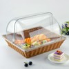 Ciieeo Clear Acrylic Dome Cover Rectangle Roll Top Bread Basket