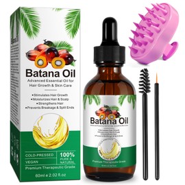 Batana Oil for Hair Growth with Scalp Massager, 100% Natural Batana Oil Organic, Strengthens and Thickens Hair, Nourishes The Scalp, Skin & Face Moisturizer, Stimulates Hair Growth for All Hair Types