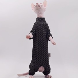 Ropa de gato sin pelo de terciopelo de cuatro patas, cálida ropa de otoño e invierno para gato Sphynx, gato Devon Rex, Cornualles (XXL)
