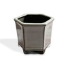 4" Oriental Reactive Glazed Hexagon Shaped Planter Pot with Decorative