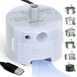 Ultra-Quiet Replacement Pump for Stainless Steel Cat Water Fountains - SMA-800 Motor - Safe and Easy to Clean with Low Voltage DC 5V and USB Cable (Bottom Suction Pump)