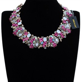 Crystal Rhinestone Statement Necklace, Vintage Chunky Chain Choker Collar Bib Statement Necklace Fashion Costume Jewelry Necklaces for Women