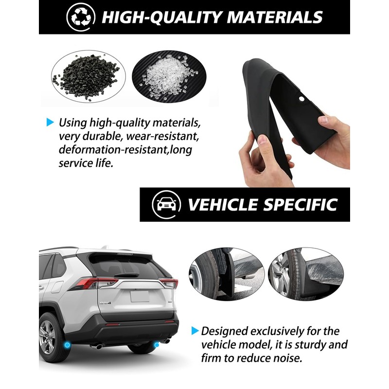 Powerty Custom Fit for Mud Flaps Toyota RAV4 2025 2024