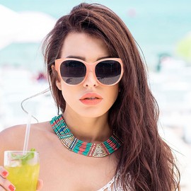 URUMQI Fit Over Glasses Sunglasses for Women Round Cat Eye Sun Shades TAC Lens Polarized UV Protection