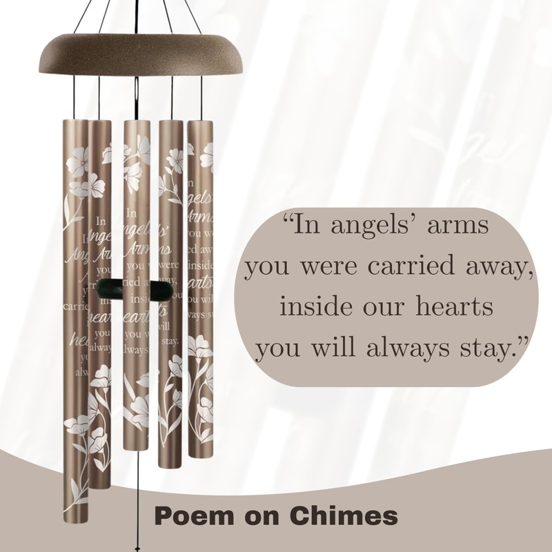 Carson 30" 'Angels' Arms' Memorial Wind Chime- Garden/Patio/Porch Outdoor Decor