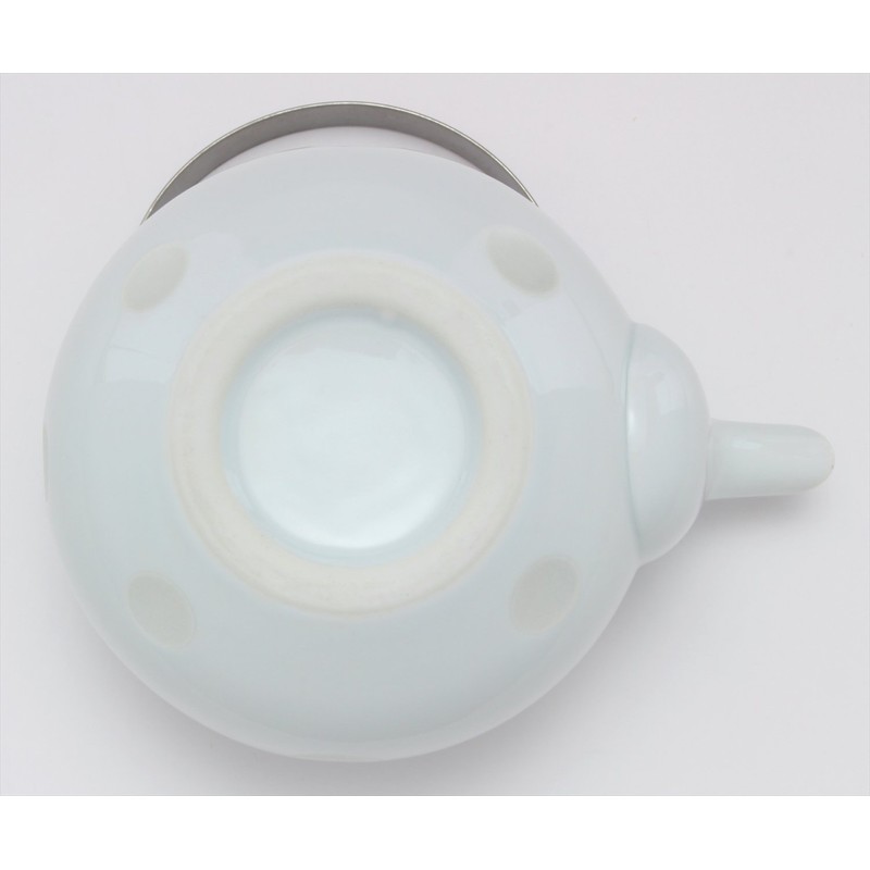 Arita Ware Carved Polka Dots Earthen Bottle (Stainless Steel String),