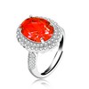 Created Orange Garnet Birthstone Rings Oval Engagement Wedding Ring Women