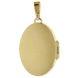 trendor Necklace with Locket Pendant Silver 925 Gold-Plated 39660-60 60 cm, Silver, Cubic Zirconia