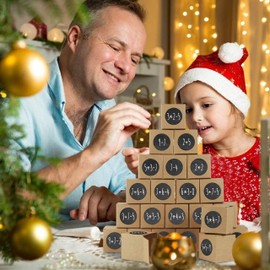 Papierdrachen 24 Advent Calendar Boxes for Filling – 24 Boxes for Crafts – 24 Natural Brown Boxes Made of 400 g/m² Cardboard for Displaying and Decorating – 24 Boxes – Christmas