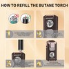 MEIRUBY 5-in-1 Butane Torch Lighter, Refillable Jet Flame Cigar Lighter