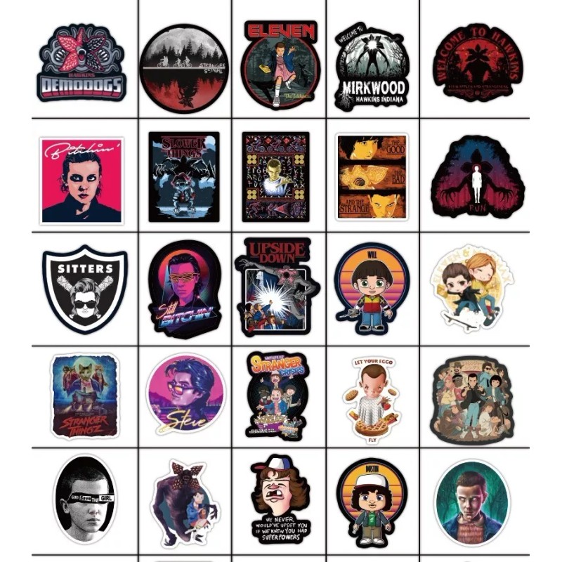 Stranger Things 50 Calcomanias Stickers Serie Contra Agua