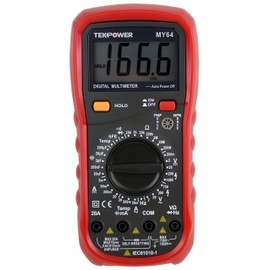 Tekpower MY64 Multimeter with AC & DC Current @ 20A,Capacitance, Frequency,Tmeperature, Transistor Test & More