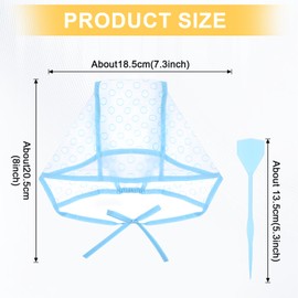 3PCS Highlight Caps For Hair Highlighting Cap Disposable Frosting Caps for Highlighting Hair Dying Highlights Cap With 3 Plastic Crochet Hooks for Dying, Bleach, Salon and DIY Hairdressing(Blue)