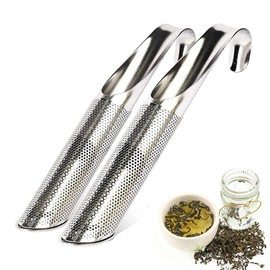 Set of 2 Tea Atomisers Made of Stainless Steel, Tea Strainer for Loose Tea Strainers, Fine Mesh Tea Strainer Tea Filter with Hanging Hook Handle Tea Filter