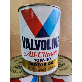 Valvoline Vintage Valvoline All Climate Motor Oil Can Full 1Q Old Gas &Oil Advertising NOS
