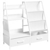 MAHANCRIS Kids Bookshelf and Toy Storage,3-Tier Sling Bookcase with 2